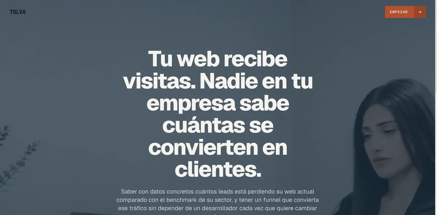 Funnel construido con TOLVA, generado por el motor desde un brief